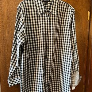 Black and white button down